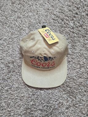 Banquet Coors Golden Colorado Corduroy Hat Beige Tan Rockies Baseball Cap OSFM